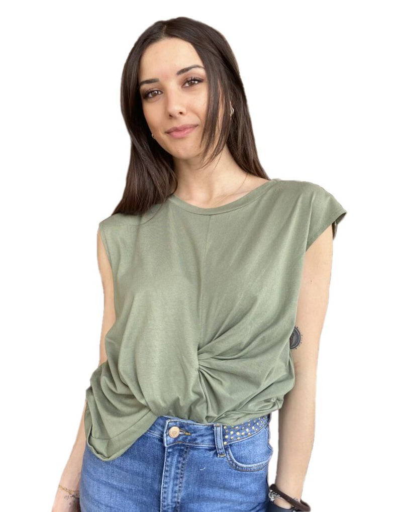 Green Cotton Tops & T-Shirt