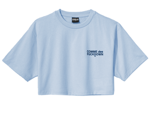 Light Blue Cotton Tops & T-Shirt