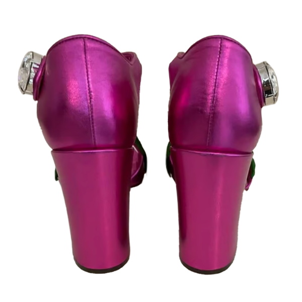 Fuchsia Lambskin Pump