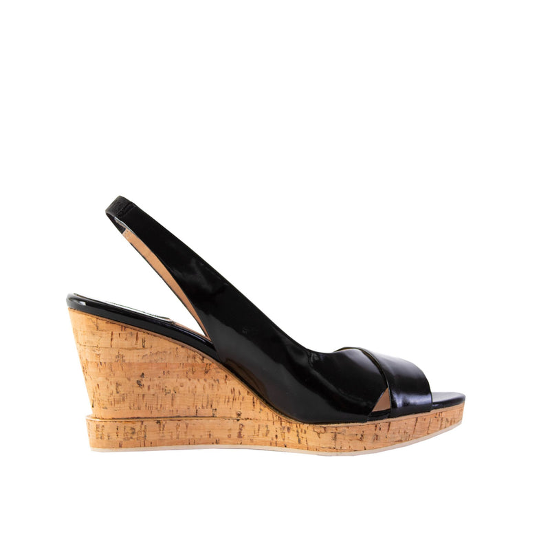 Salvatore Ferragamo Black Wedge Sandals