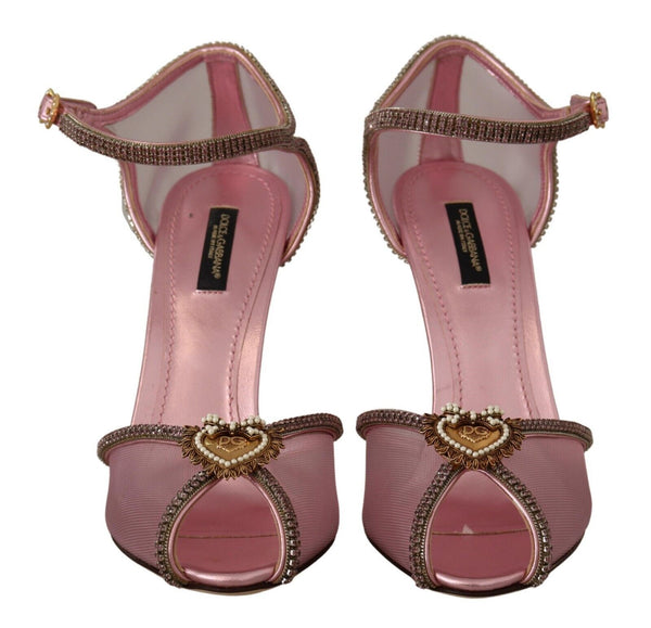 Pink Mesh Gold DEVOTION HEART Heels Shoes