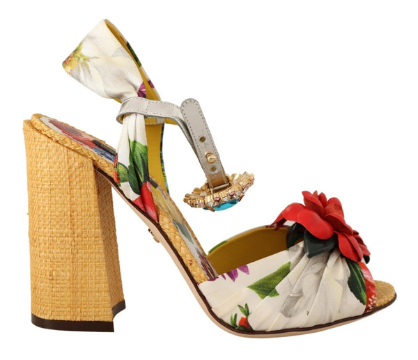 Multicolor Crystal Keira Sandals Silk Shoes