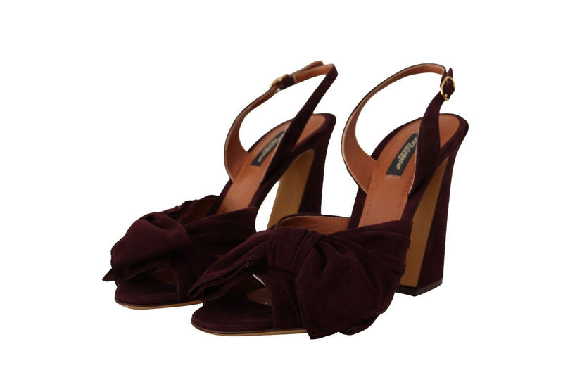 Dark Purple Suede Ankle Strap Sandals Shoes