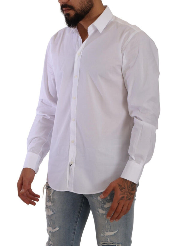 White MARTINI Cotton Dress Men Formal Shirt