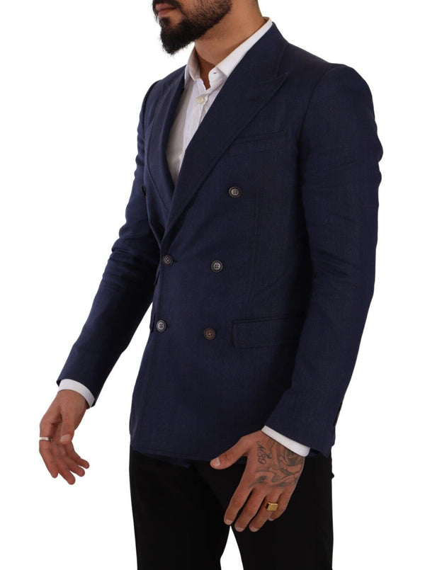 Blue Double Breasted Jacket TAORMINA Blazer