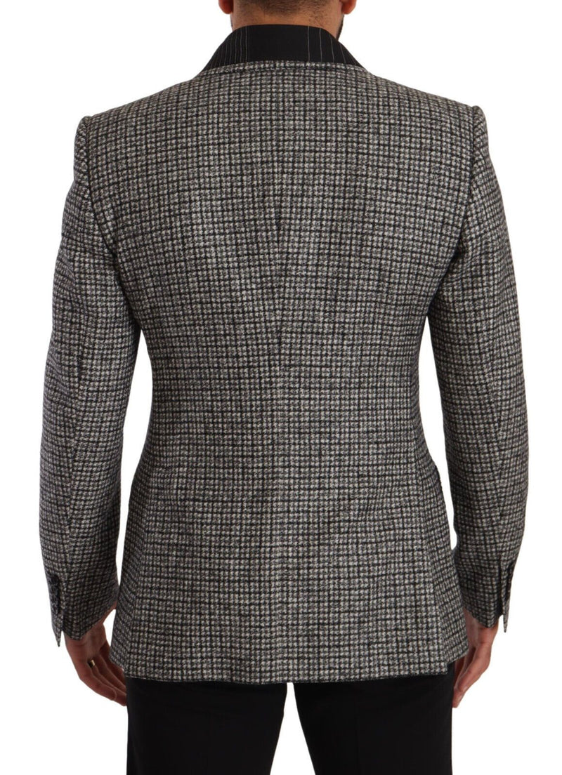 Gray Wool Double Breasted Jacket Coat Blazer