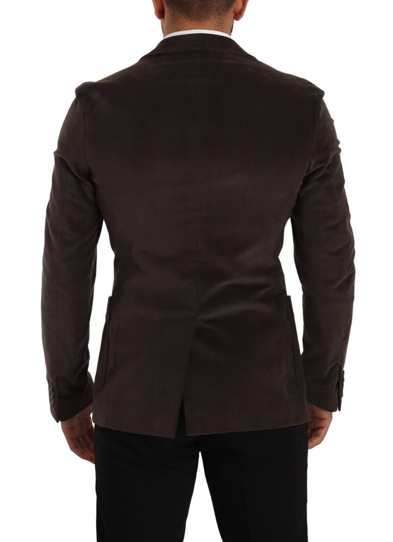 Brown Velvet Slim Fit Coat D&G Blazer