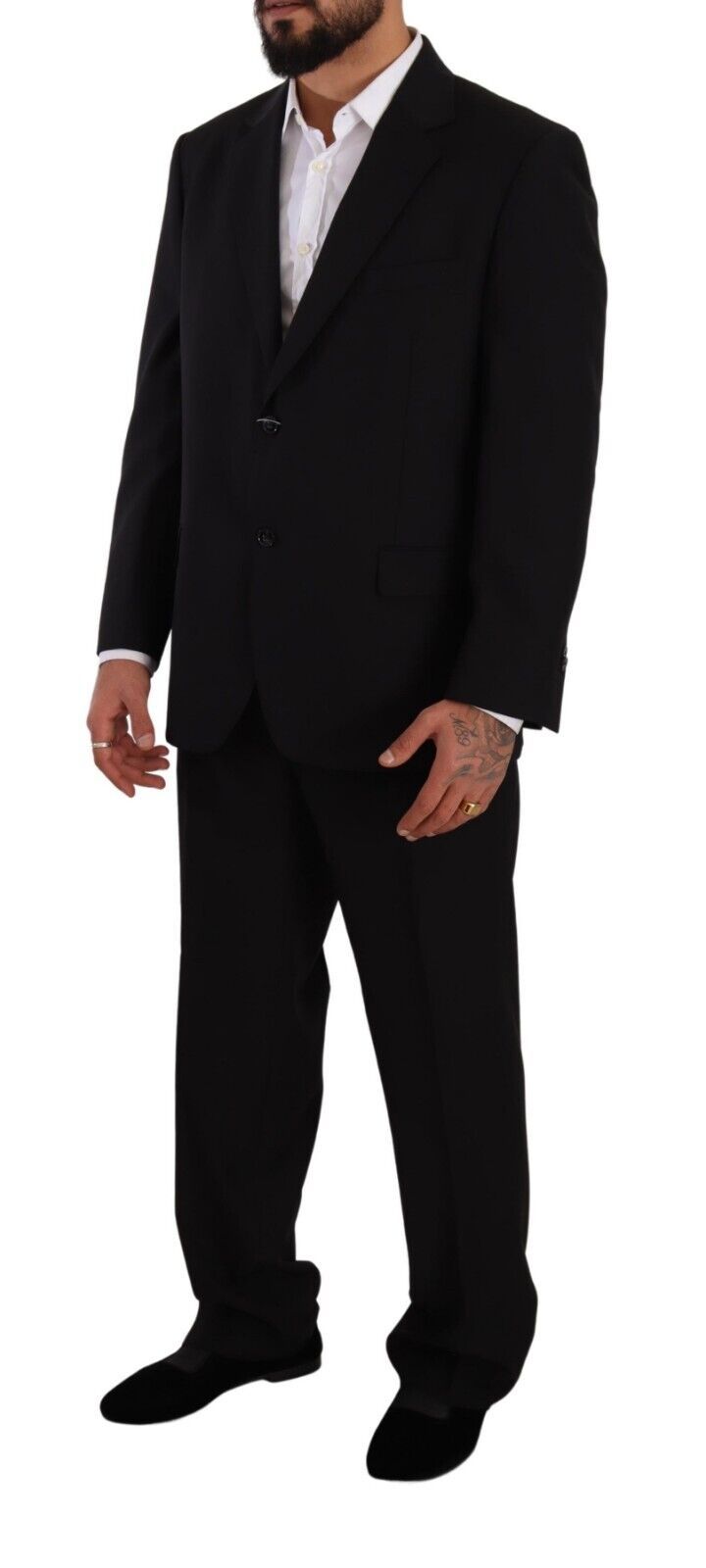 Black Polyester Single Breasted Formal Suit