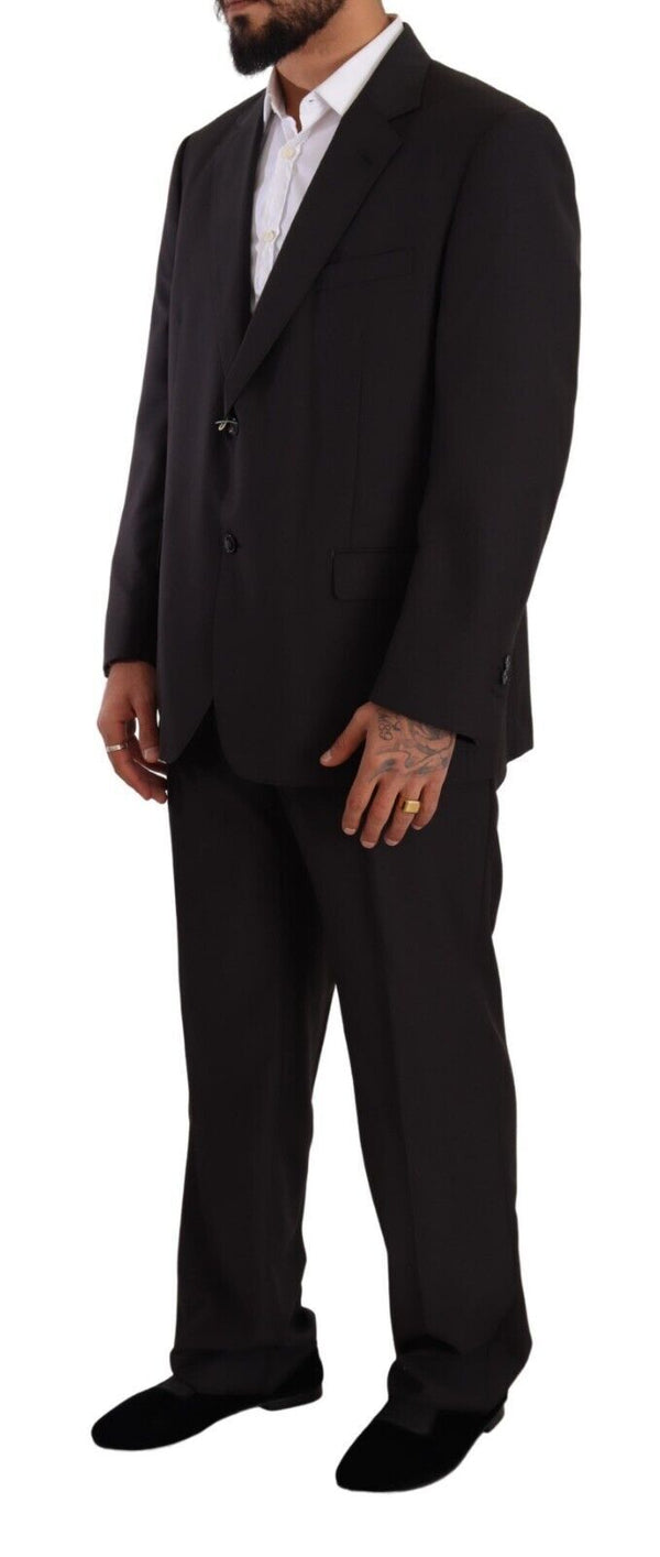 Gray Polyester Single Breasted Formal Suit