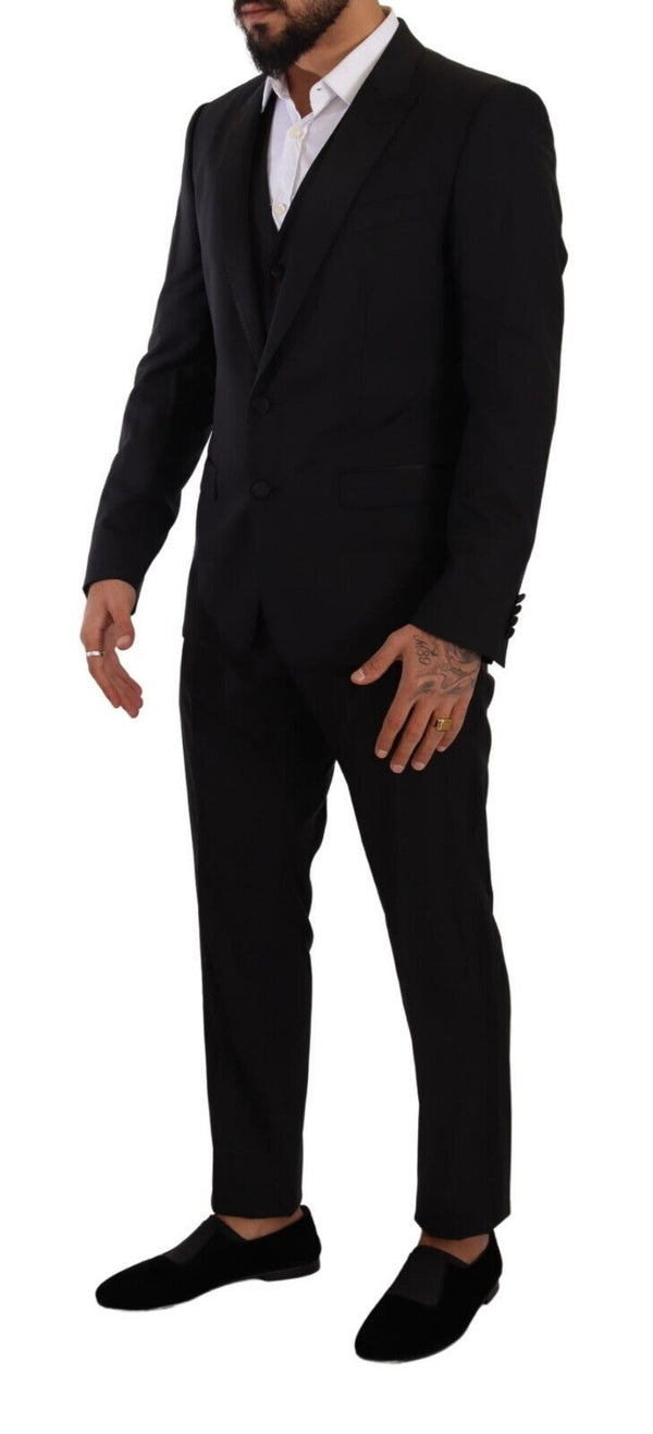 Black MARTINI Single Breasted 3 Piece Suit