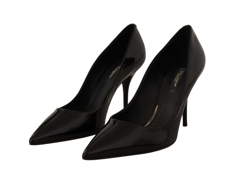 Black High Heels Pumps Patent Leather Shoes