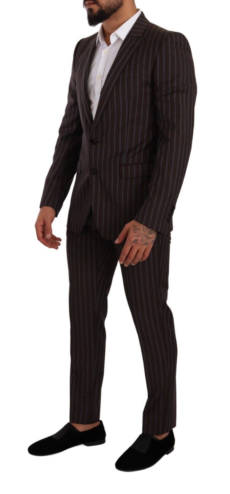 Bordeaux MARTINI Striped Slim Fit 2 Piece Suit