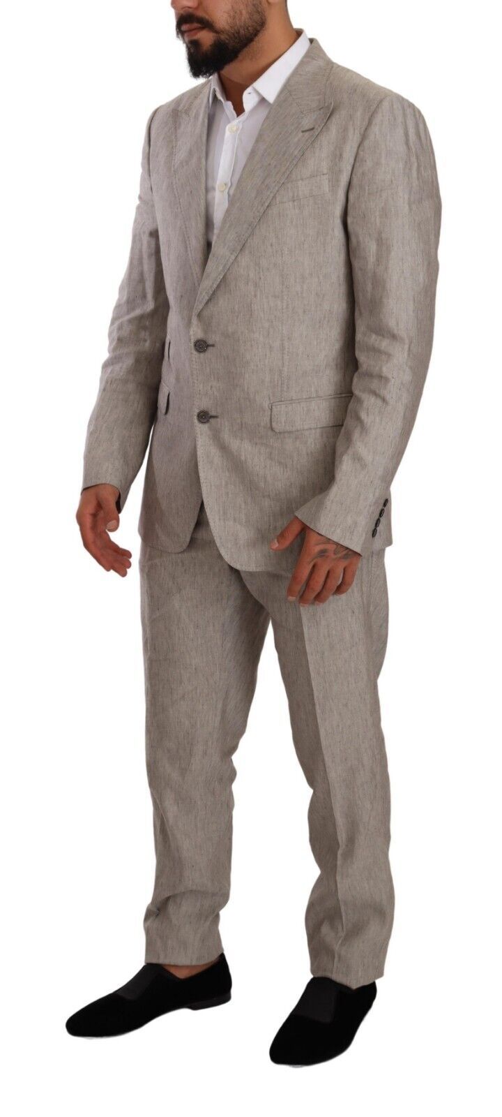 Gray NAPOLI Flax Single Breasted 2 Piece Suit