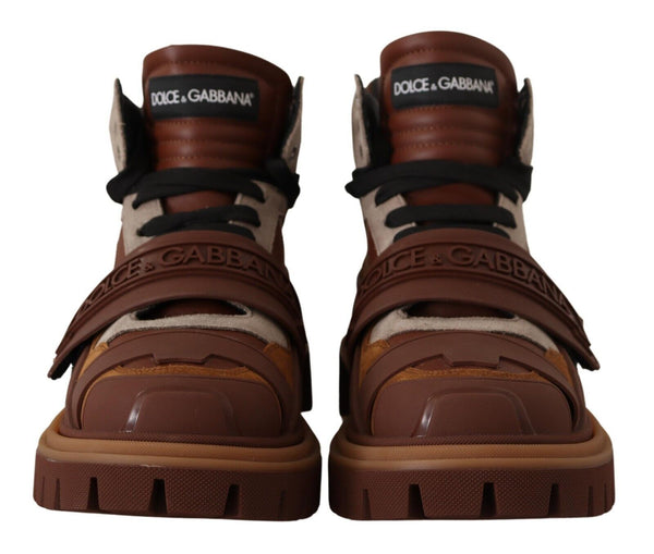 Brown Short Boots Leather Lace Up Winter Shoes