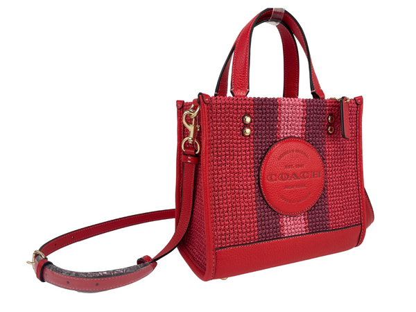 (CA291) Dempsey Straw Miami Red Tote 22 Crossbody Purse Handbag Bag