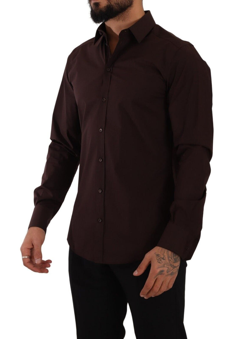 Bordeaux MARTINI Slim Cotton Formal Shirt