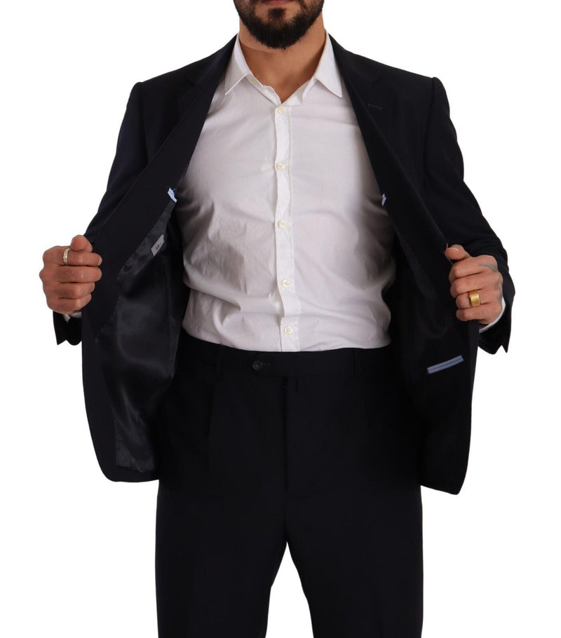 Blue Polyester Single Breasted Formal Suit