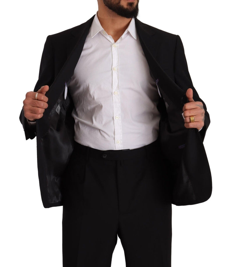 Black Polyester Single Breasted Formal Suit