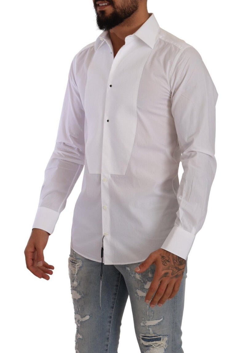 White GOLD Cotton Tuxedo Dress Formal Shirt