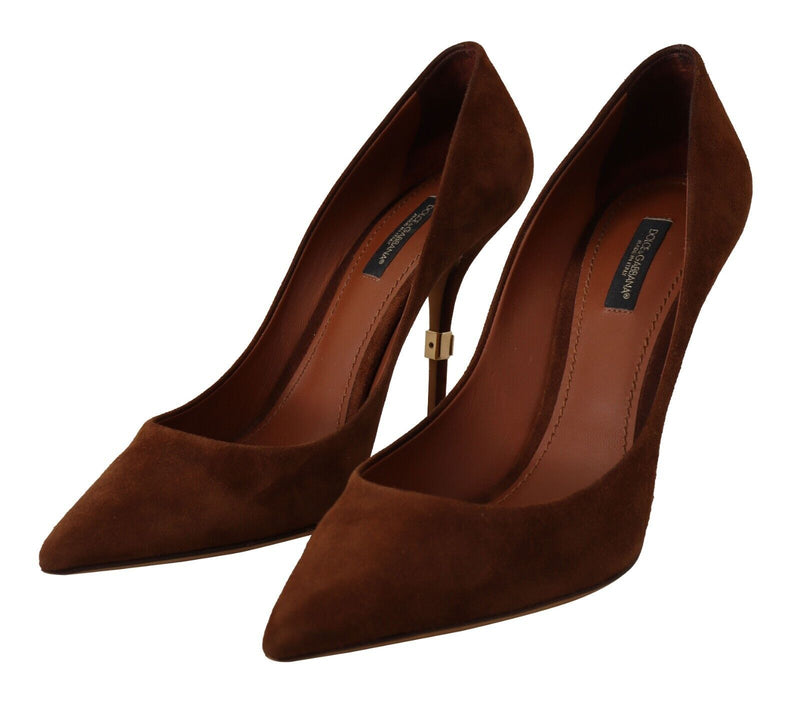 Brown Suede High Heels Pumps Classic Shoes