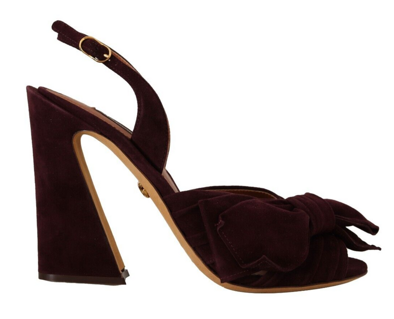 Dark Purple Suede Ankle Strap Sandals Shoes