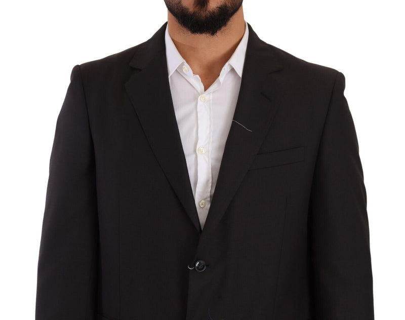 Gray Polyester Single Breasted Formal Suit