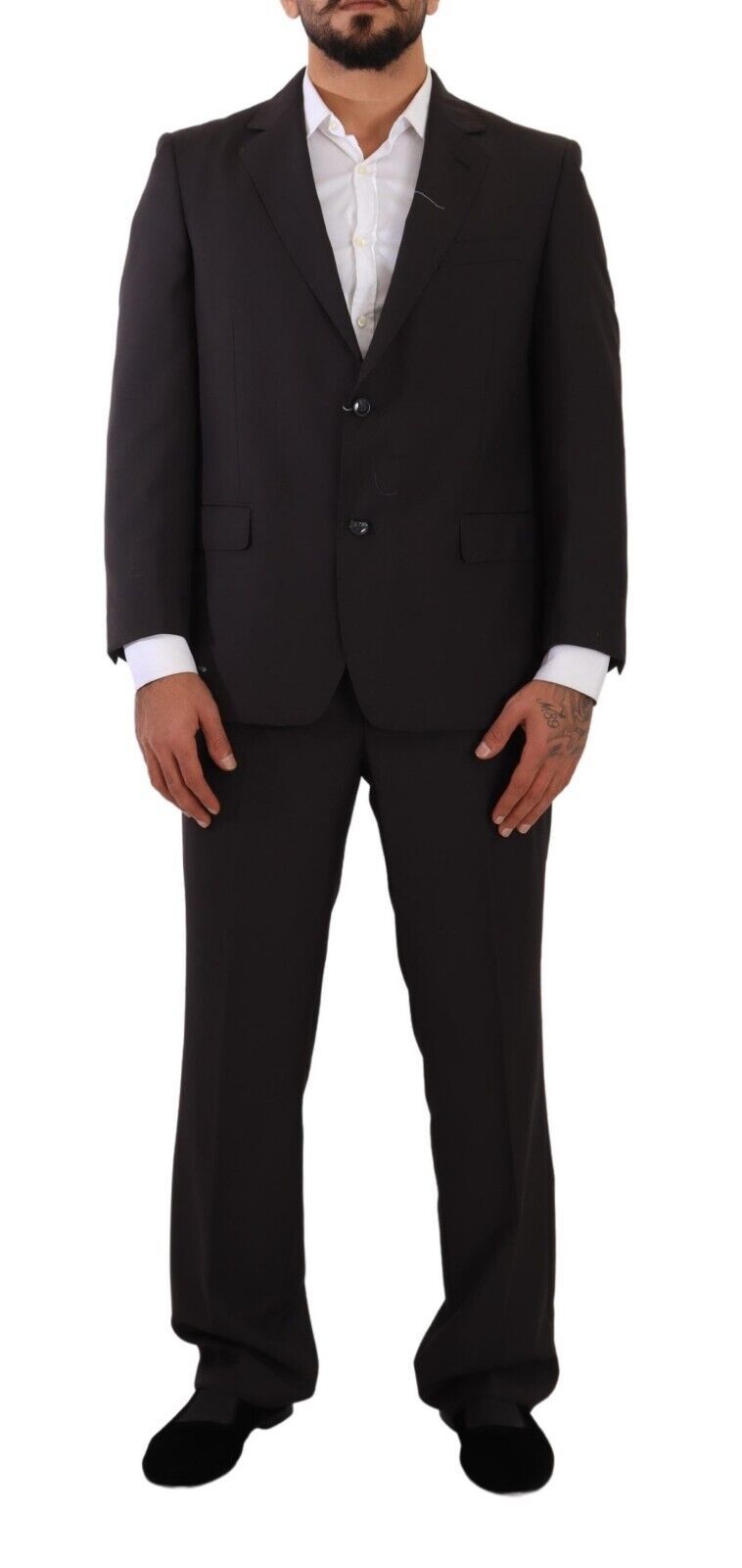 Gray Polyester Single Breasted Formal Suit