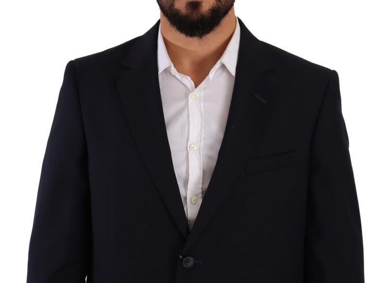 Blue Polyester Single Breasted Formal Suit