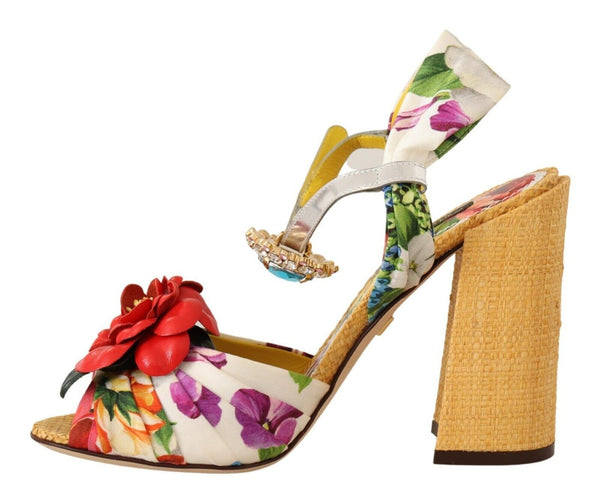 Multicolor Crystal Keira Sandals Silk Shoes