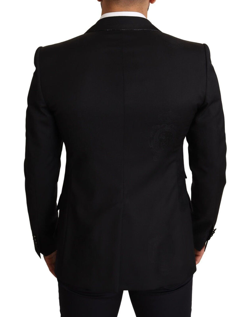 Black Slim Fit One Button Blazer Jacket