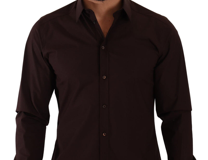 Bordeaux MARTINI Slim Cotton Formal Shirt