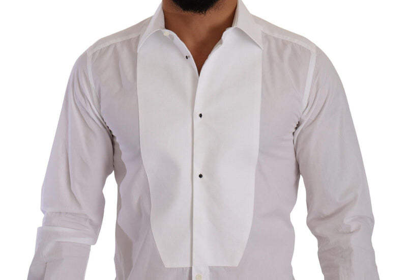 White GOLD Cotton Tuxedo Dress Formal Shirt