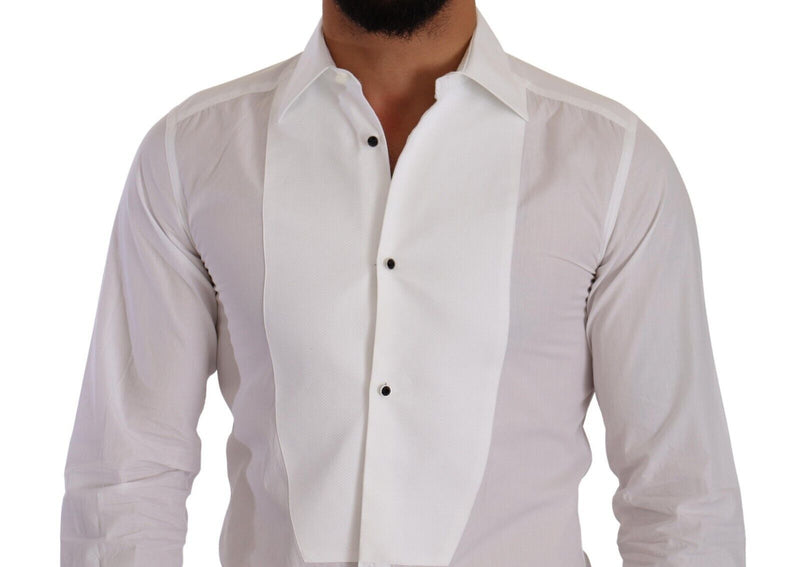 White GOLD Cotton Tuxedo Dress Formal Shirt