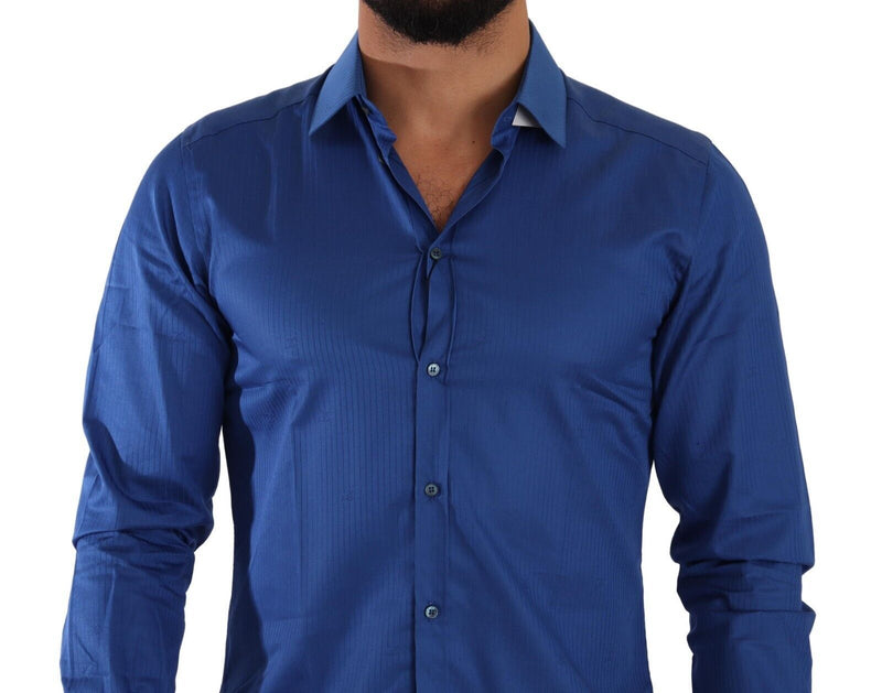 Blue MARTINI Cotton Slim Fit Formal Shirt