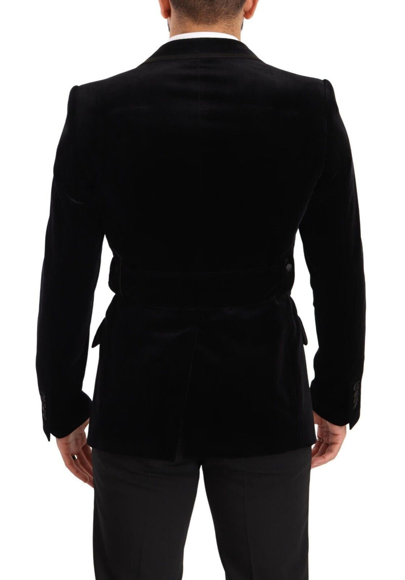 Black Velvet Single Breasted One Button Blazer