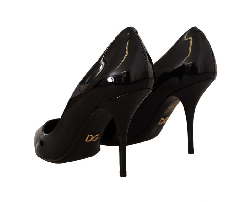 Black High Heels Pumps Patent Leather Shoes