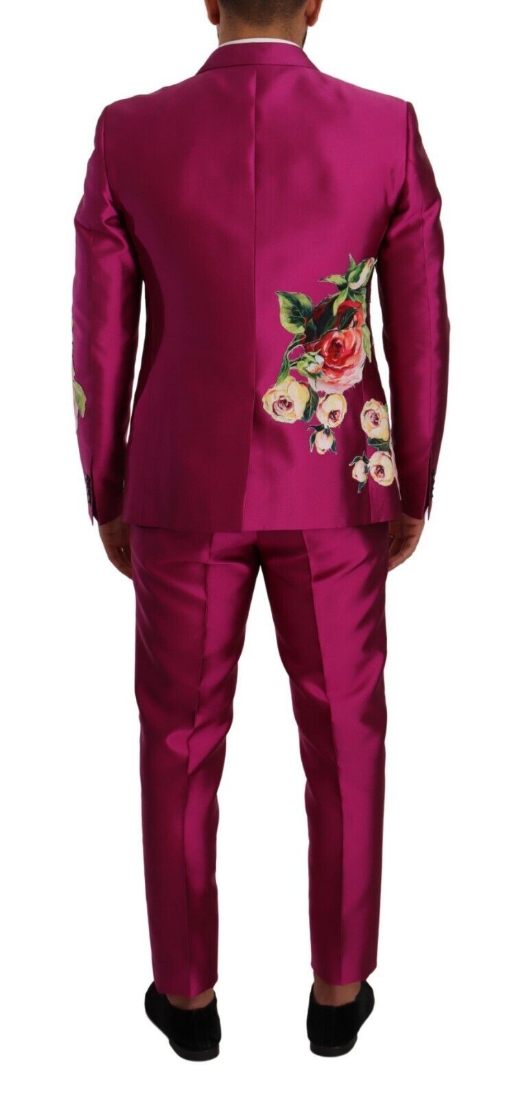 Pink MARTINI Floral Silk Slim 3 Piece Set Suit