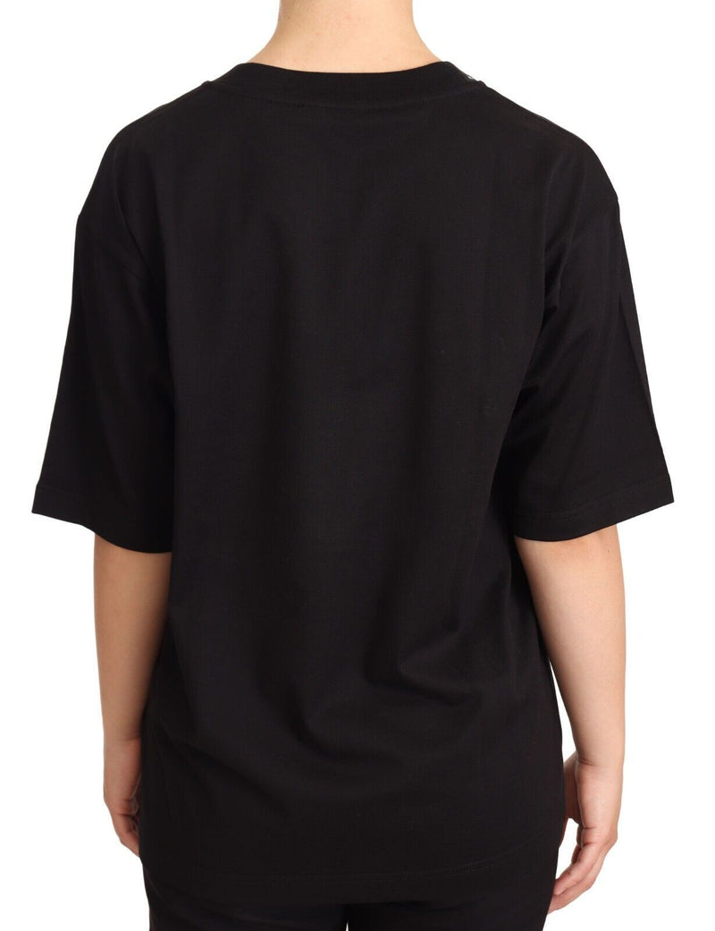 Black Crewneck D&G Logo Print T-shirt