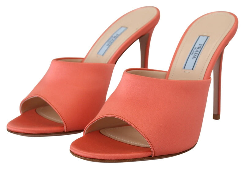 Coral Calzature Leather Stilettos Heels Sandals Shoes