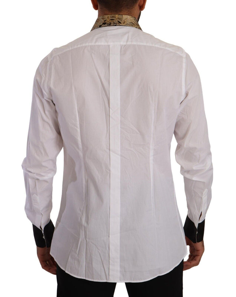 White GOLD Cotton Jacquard Long Sleeves Shirt