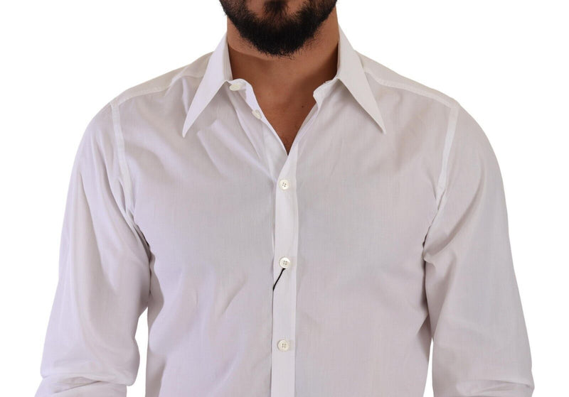 White Cotton Slim Fit Formal Dress Shirt