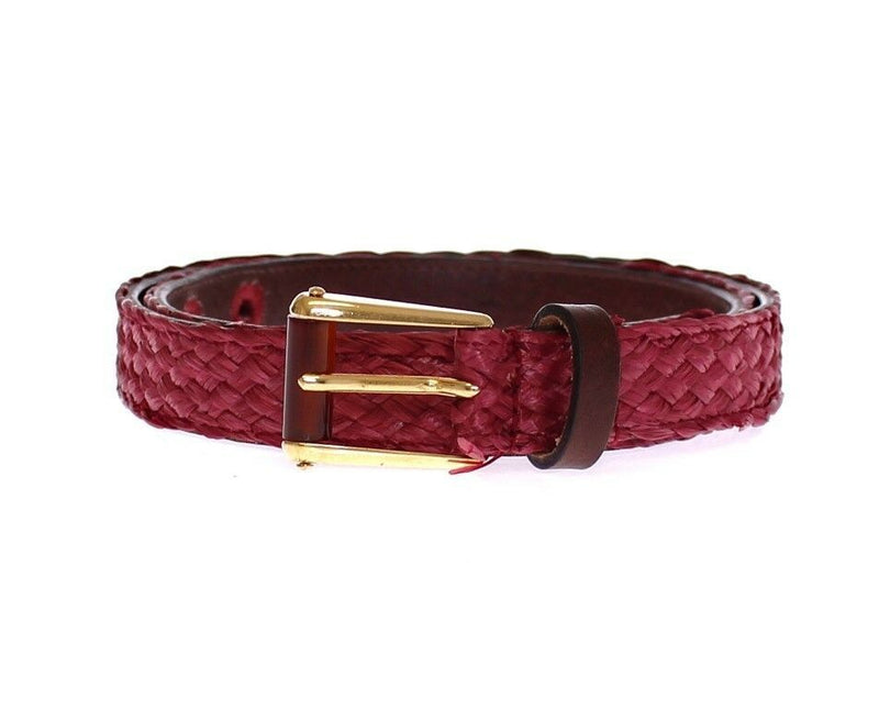 Pink Viscose Logo Cintura Gürtel Belt