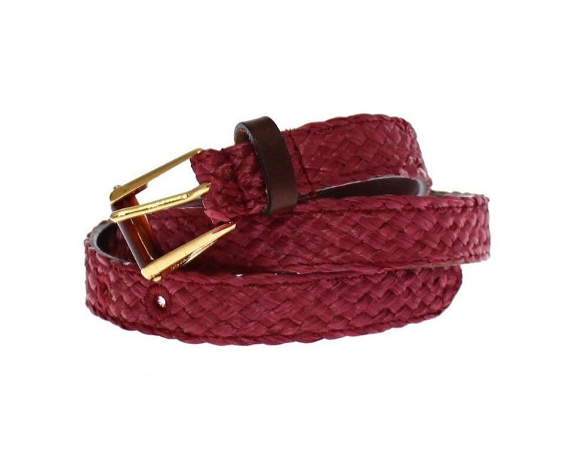 Pink Viscose Logo Cintura Gürtel Belt