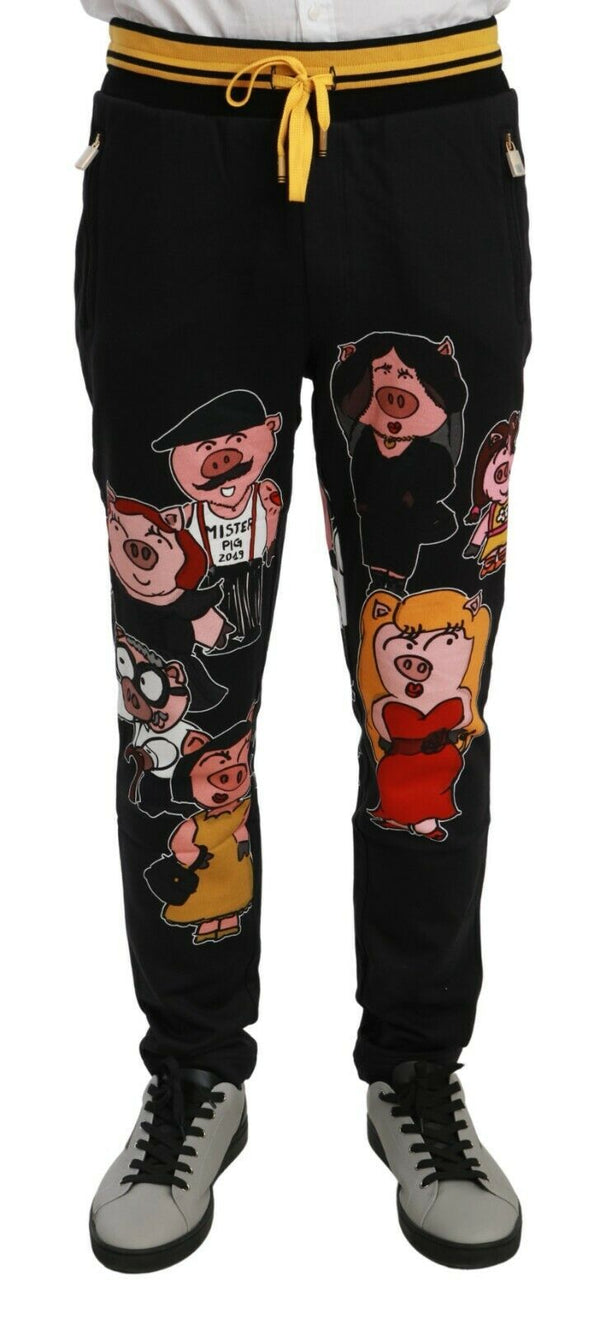 Black Year Of The Pig Cotton Mens Pants