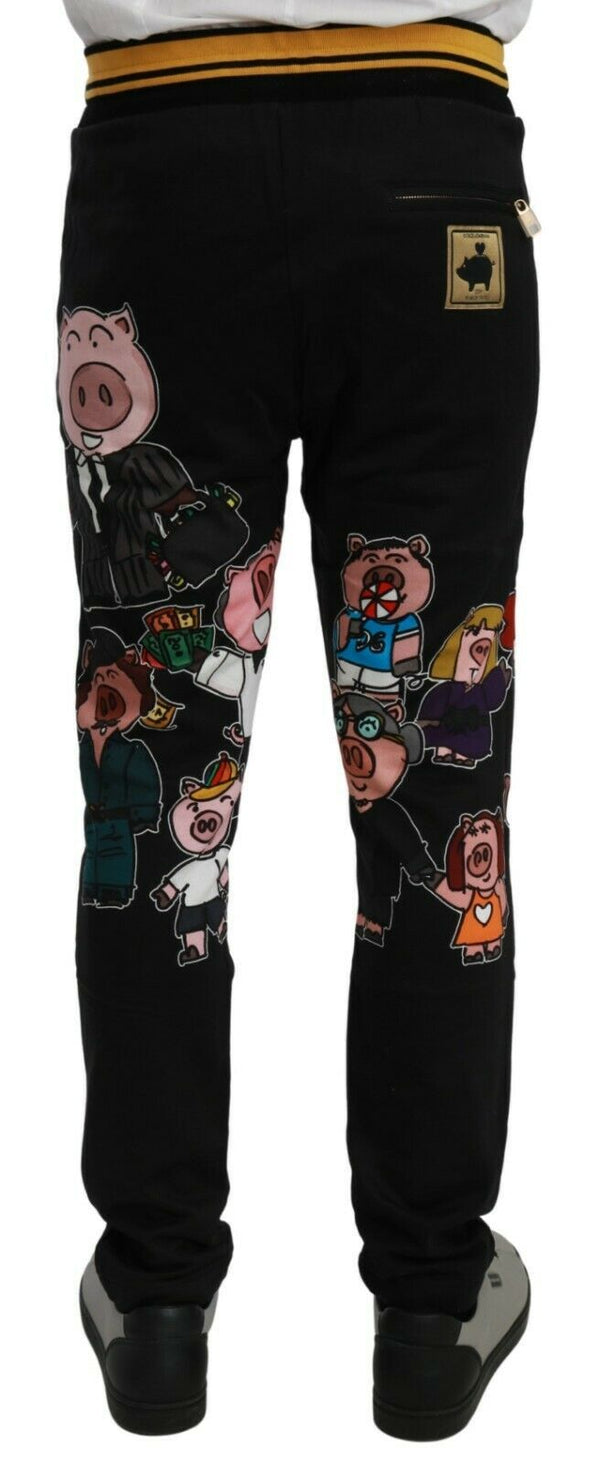 Black Year Of The Pig Cotton Mens Pants