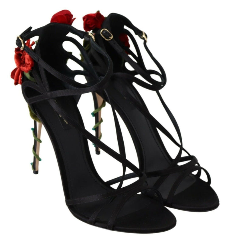 Black Suede Jewel Heels Sandals Keira Shoes