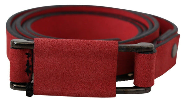 Red Leather Skinny Buckle Fashion Waist Women's Belt