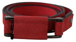 Red Leather Skinny Buckle Fashion Waist Belt