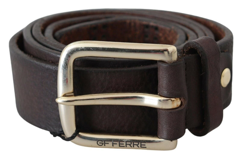 Black Leather Logo Design Cintura Buckle Fashion Waist Belt