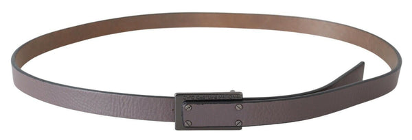 Brown Leather Tactical Logo Screw Buckle Belt